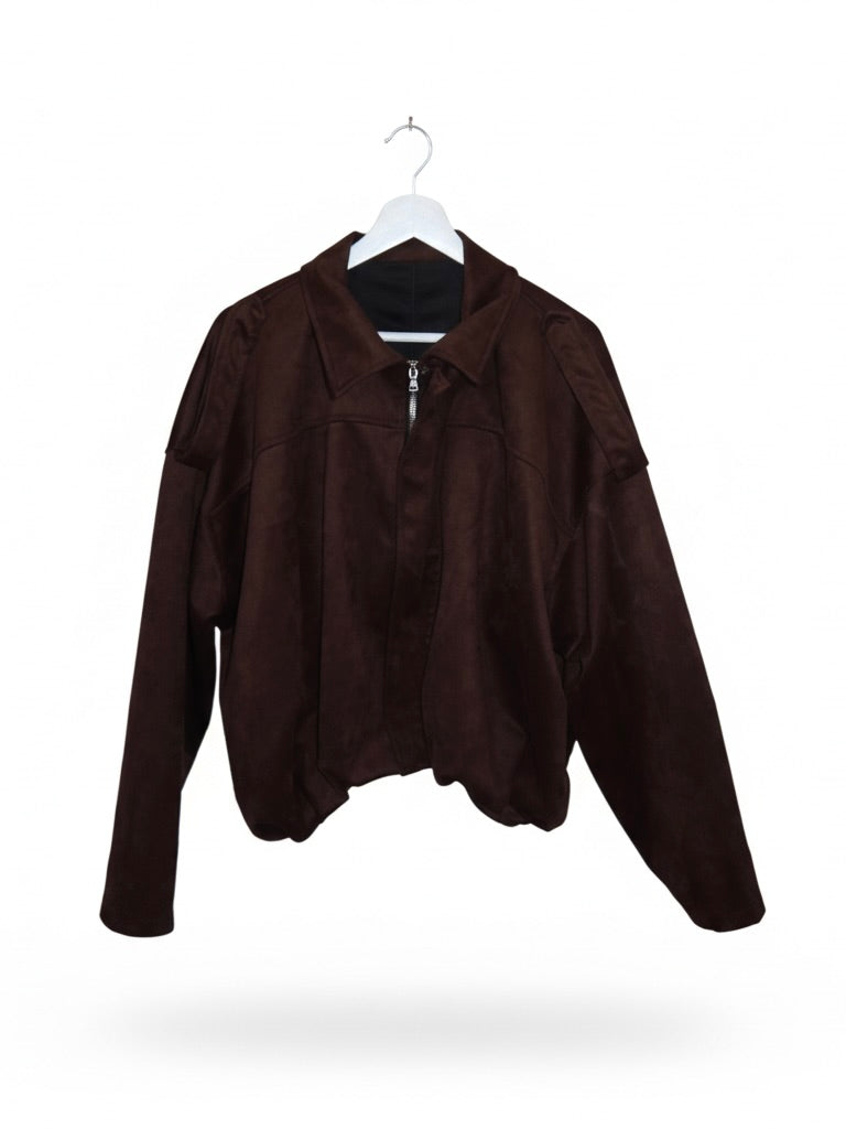 Giacca bomber effetto camoscio sfoderata