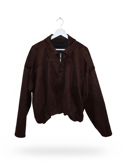 Giacca bomber effetto camoscio sfoderata
