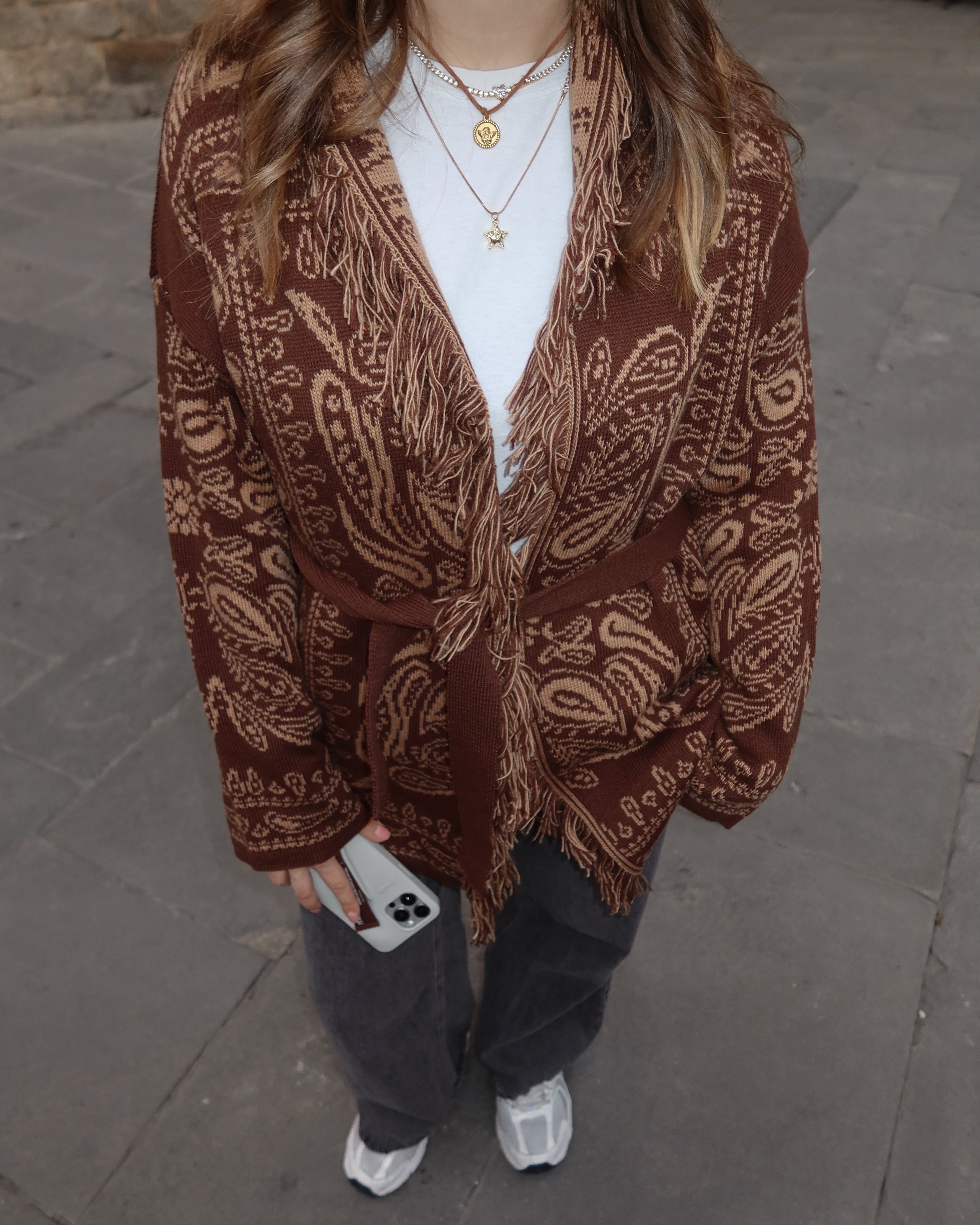 Giacca a cardigan bandana