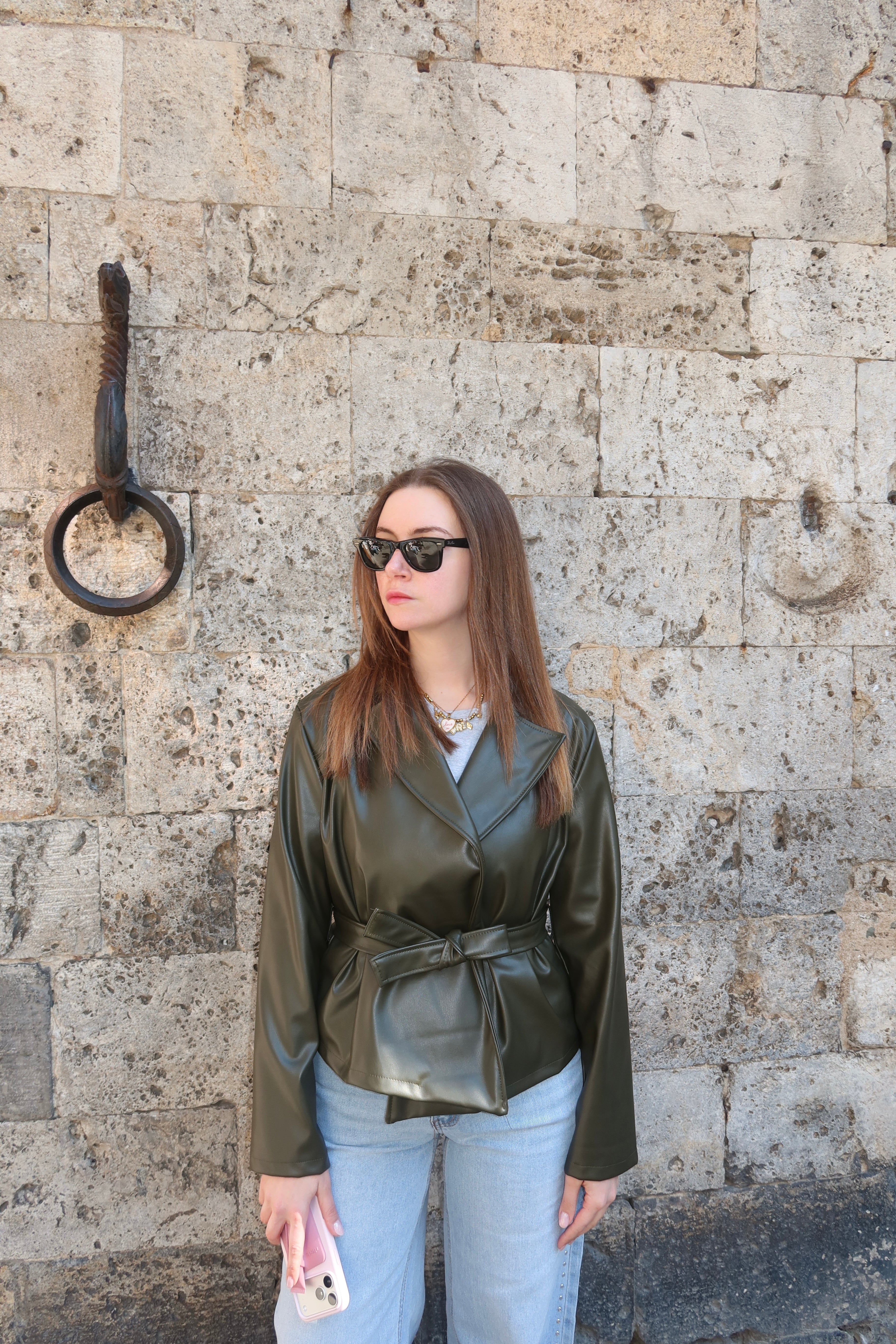 Giacca blazer similpelle