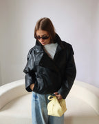 Giacca pelle oversize
