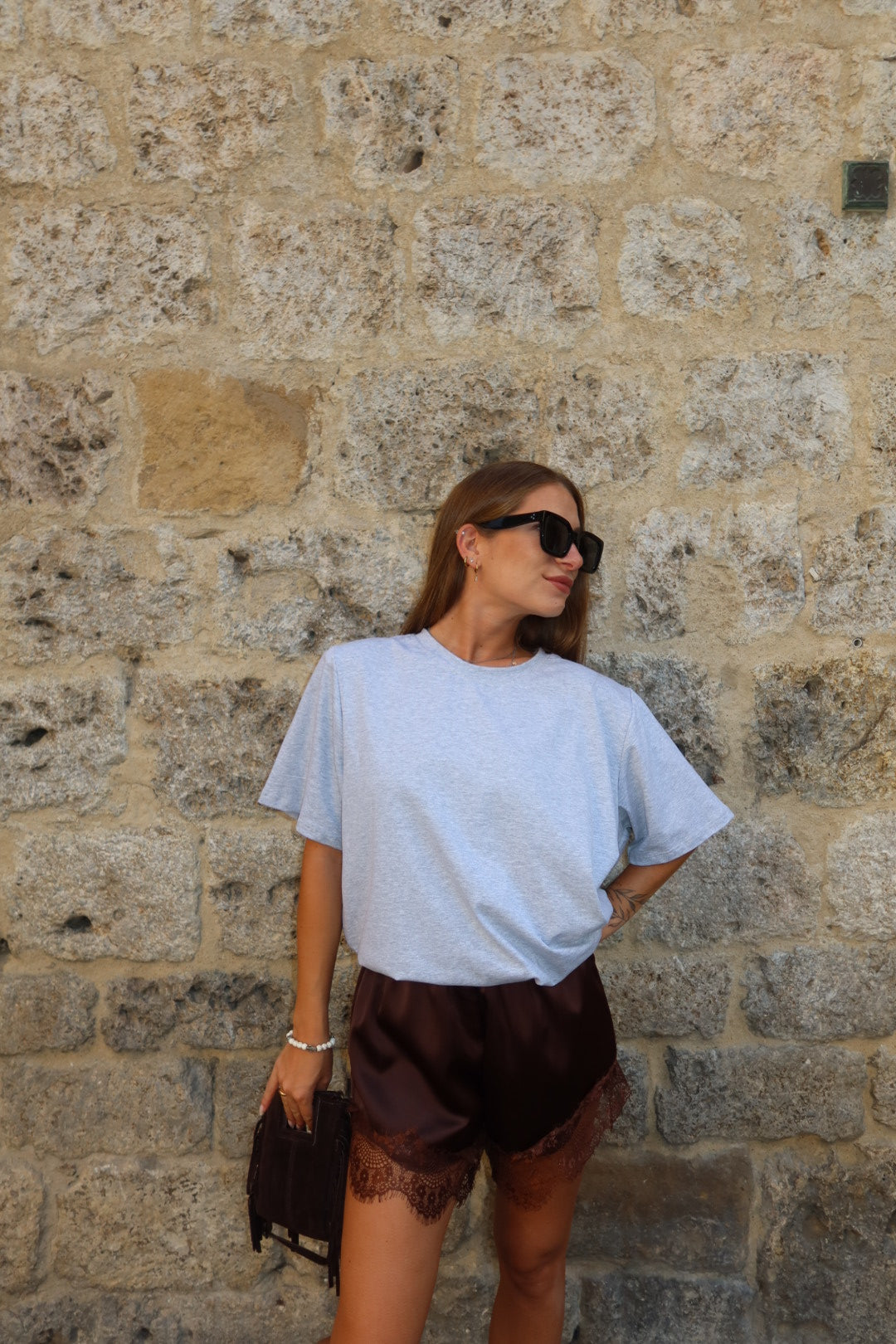 Pantaloncini satin e pizzo