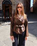 Giacca blazer similpelle