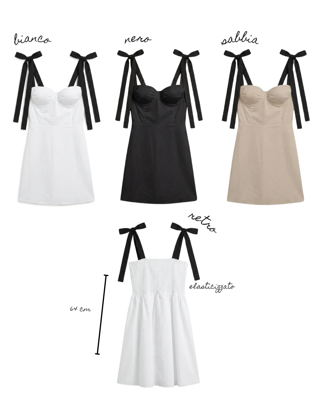Vestito sundress corto fiocco