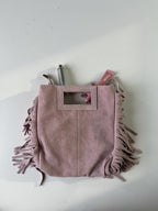 Borsa frange grande vera pelle