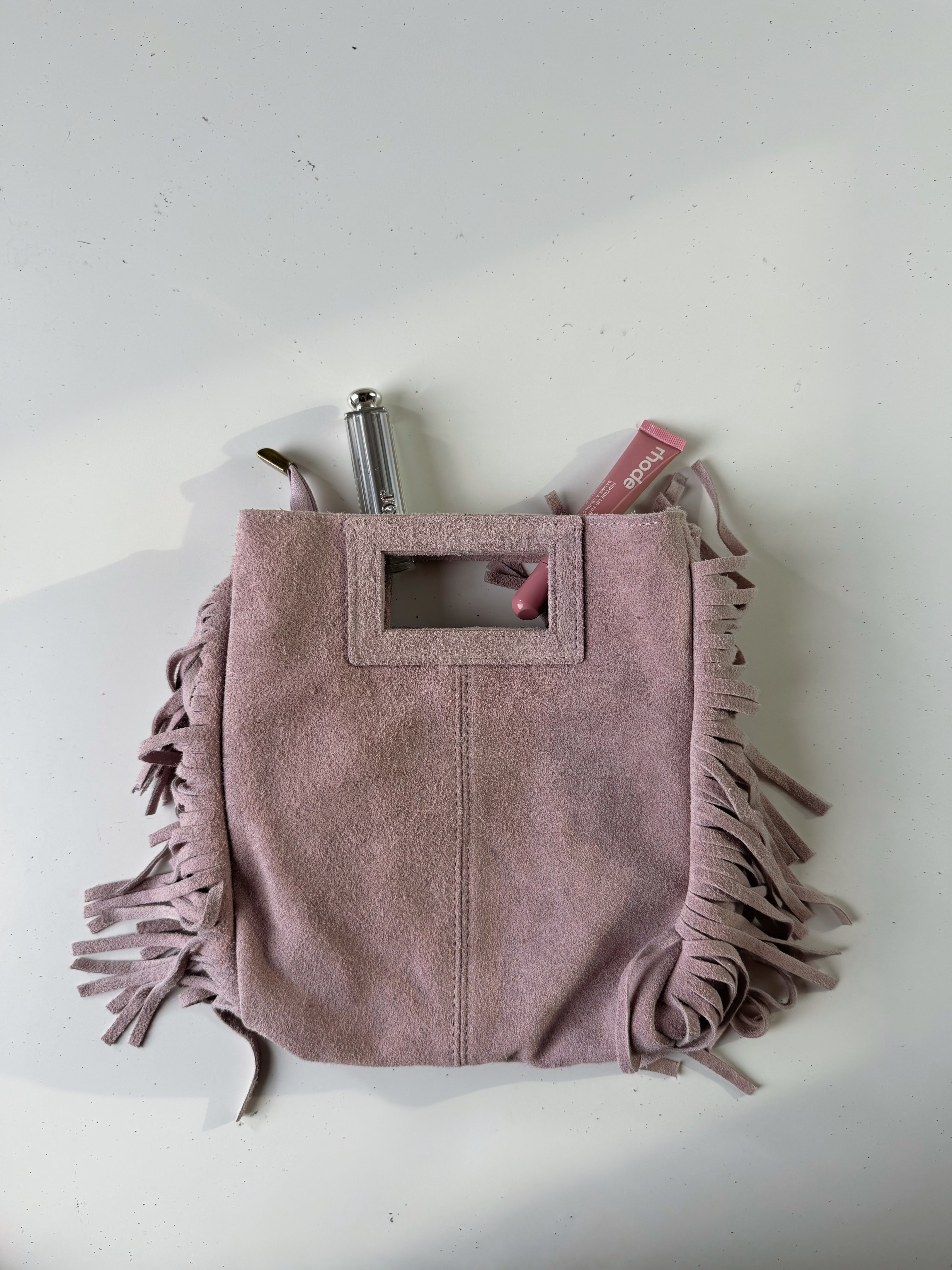 Borsa frange grande vera pelle