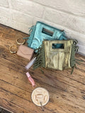 Borsa frange vera pelle laminata