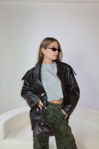 Giacca pelle oversize