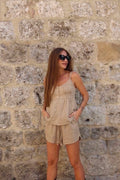 Pantaloncini 55% lino 45% cotone