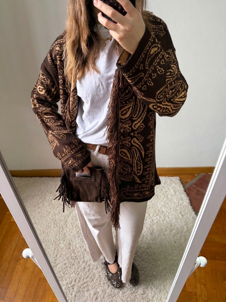 Giacca a cardigan bandana