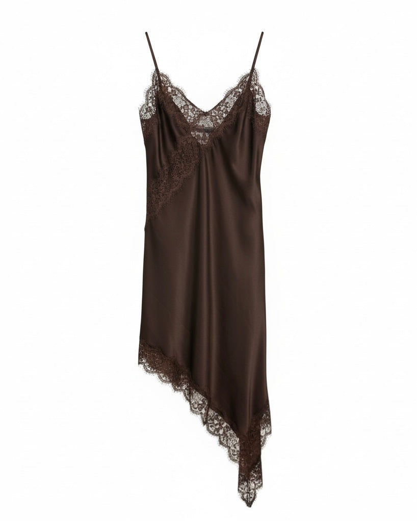 Vestito/top satin e pizzo