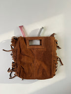 Borsa frange grande vera pelle