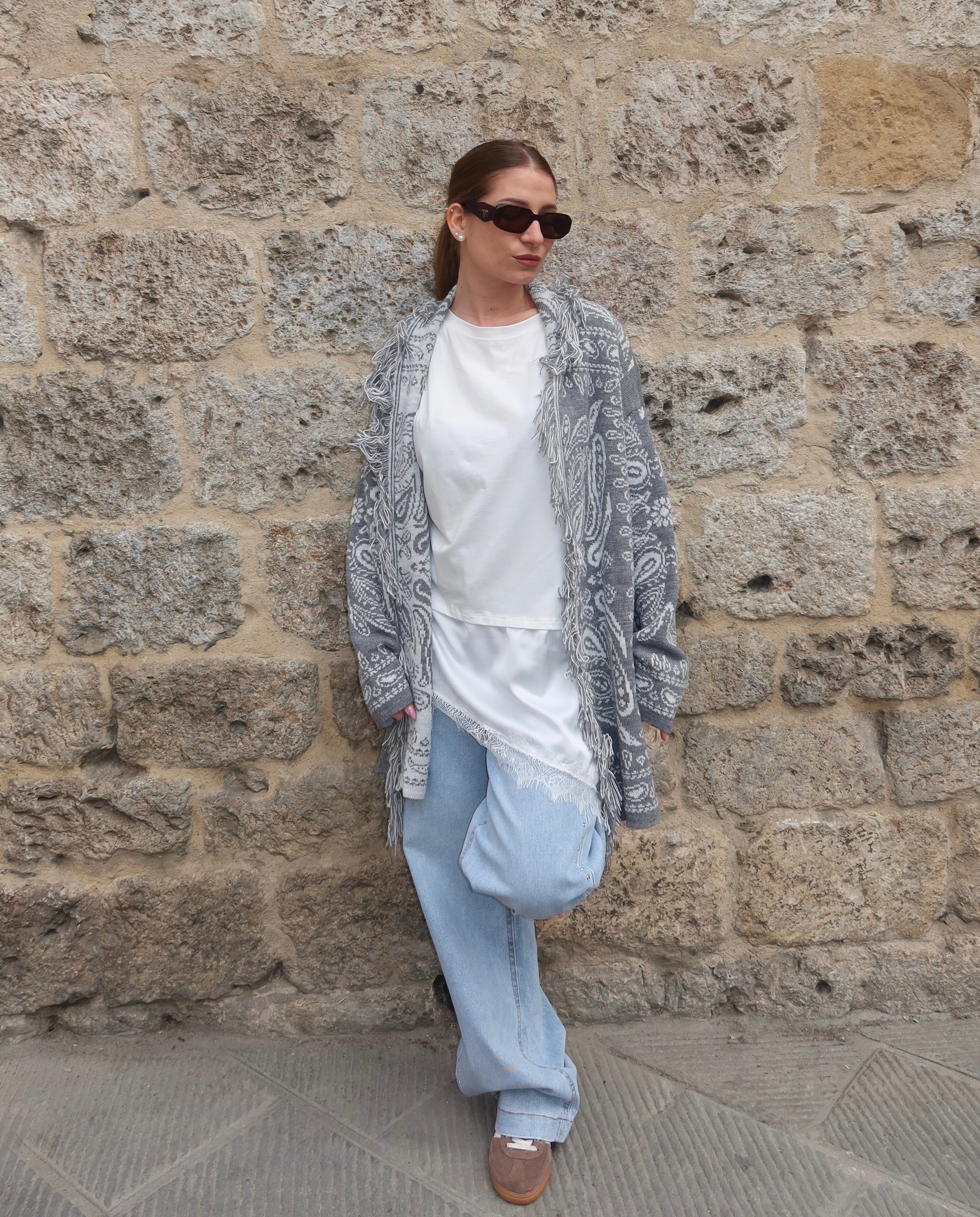 Giacca a cardigan bandana