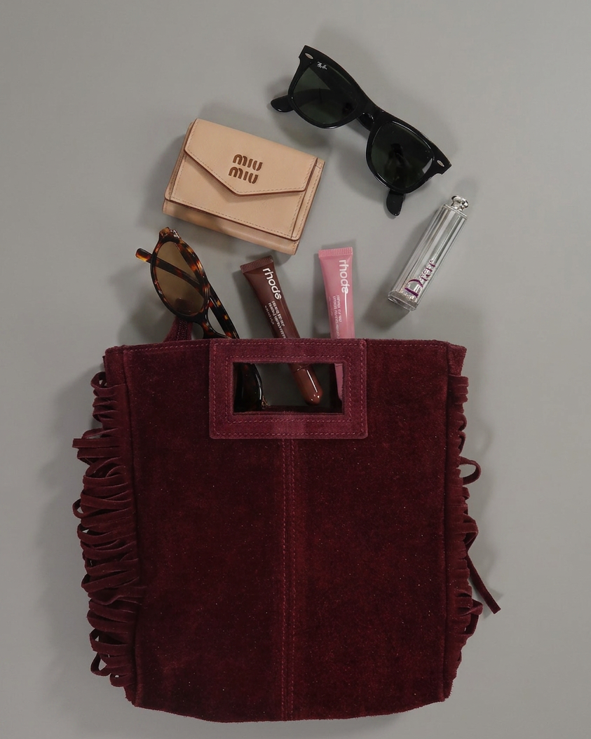 Borsa frange grande vera pelle