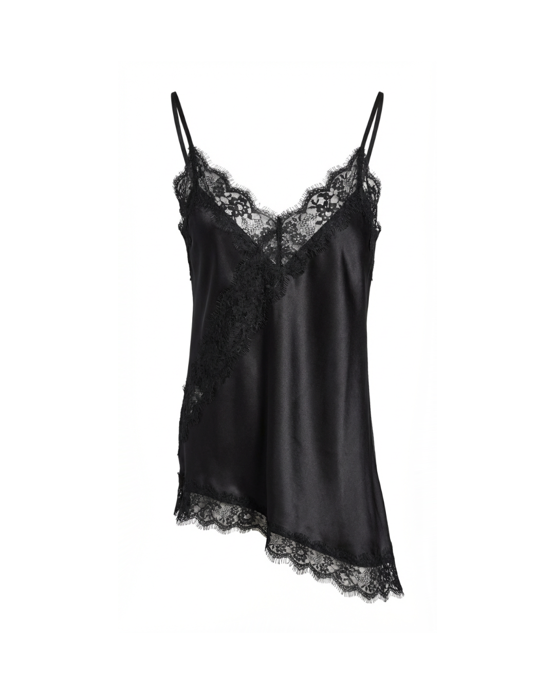 Top satin e pizzo