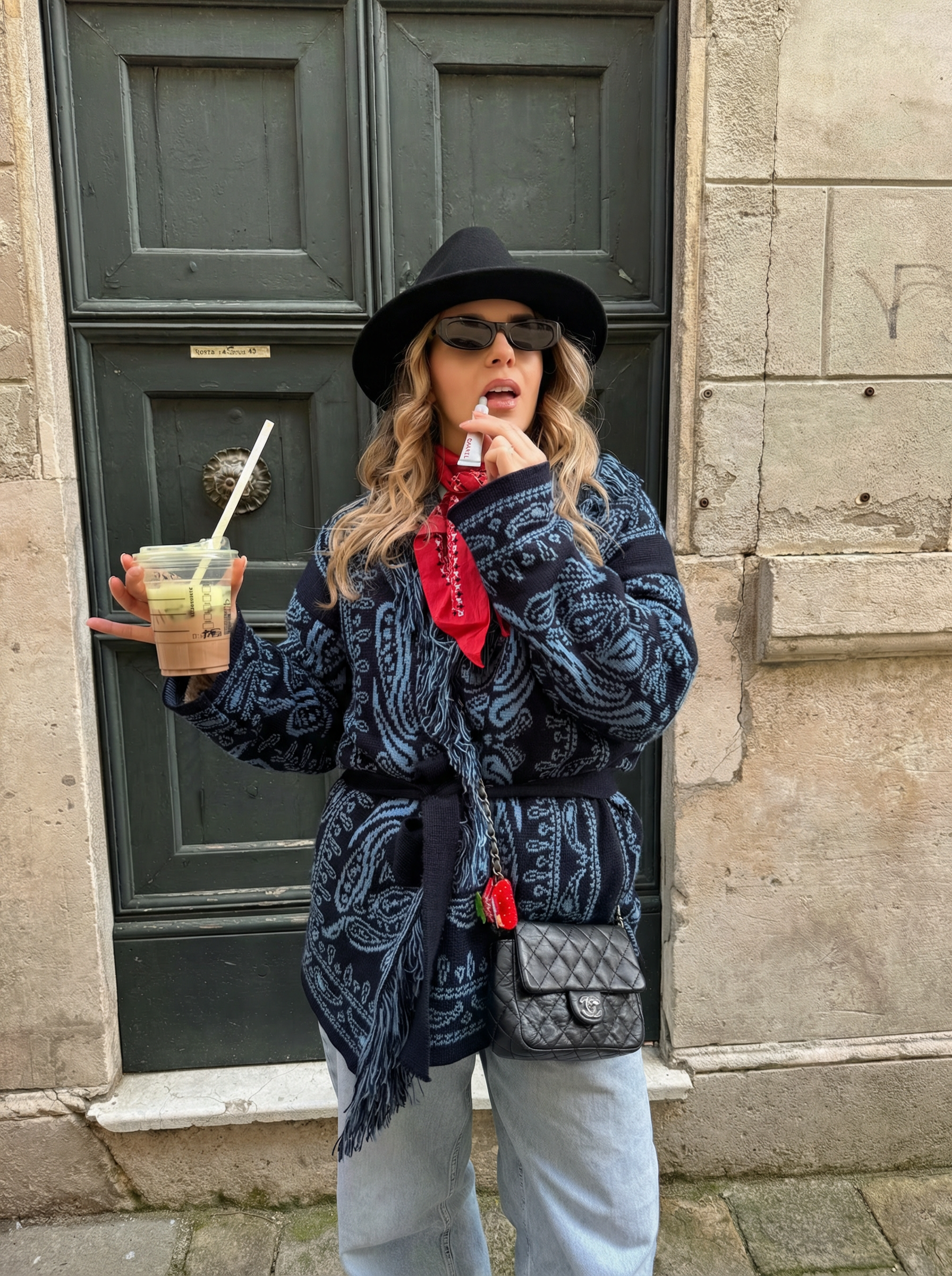 Giacca a cardigan bandana