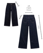 Jeans denim scuro cuore