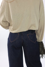 Jeans denim scuro cuore