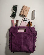 Borsa frange grande vera pelle