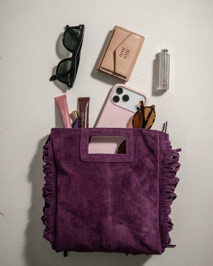 Borsa frange grande vera pelle