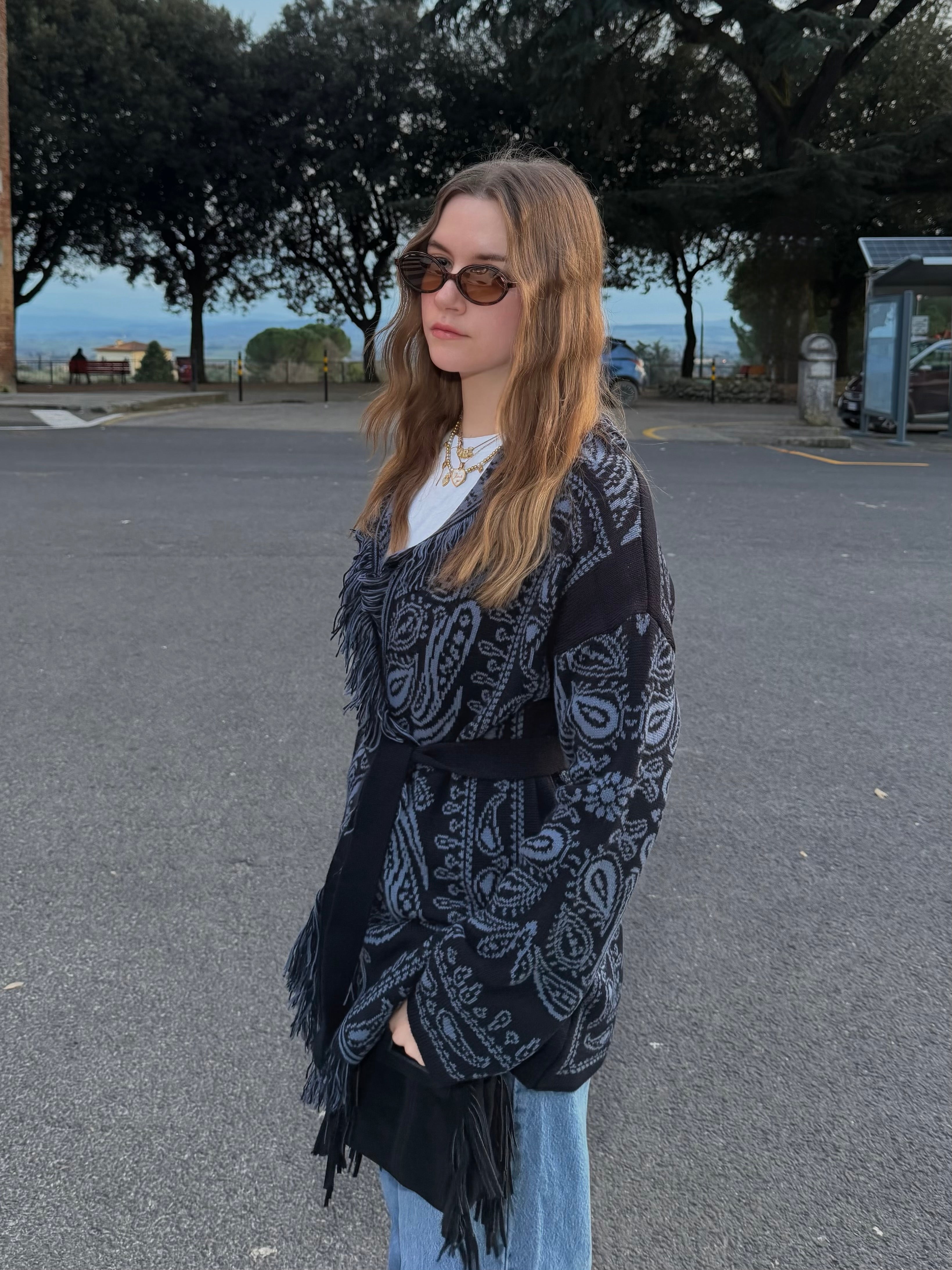 Giacca a cardigan bandana