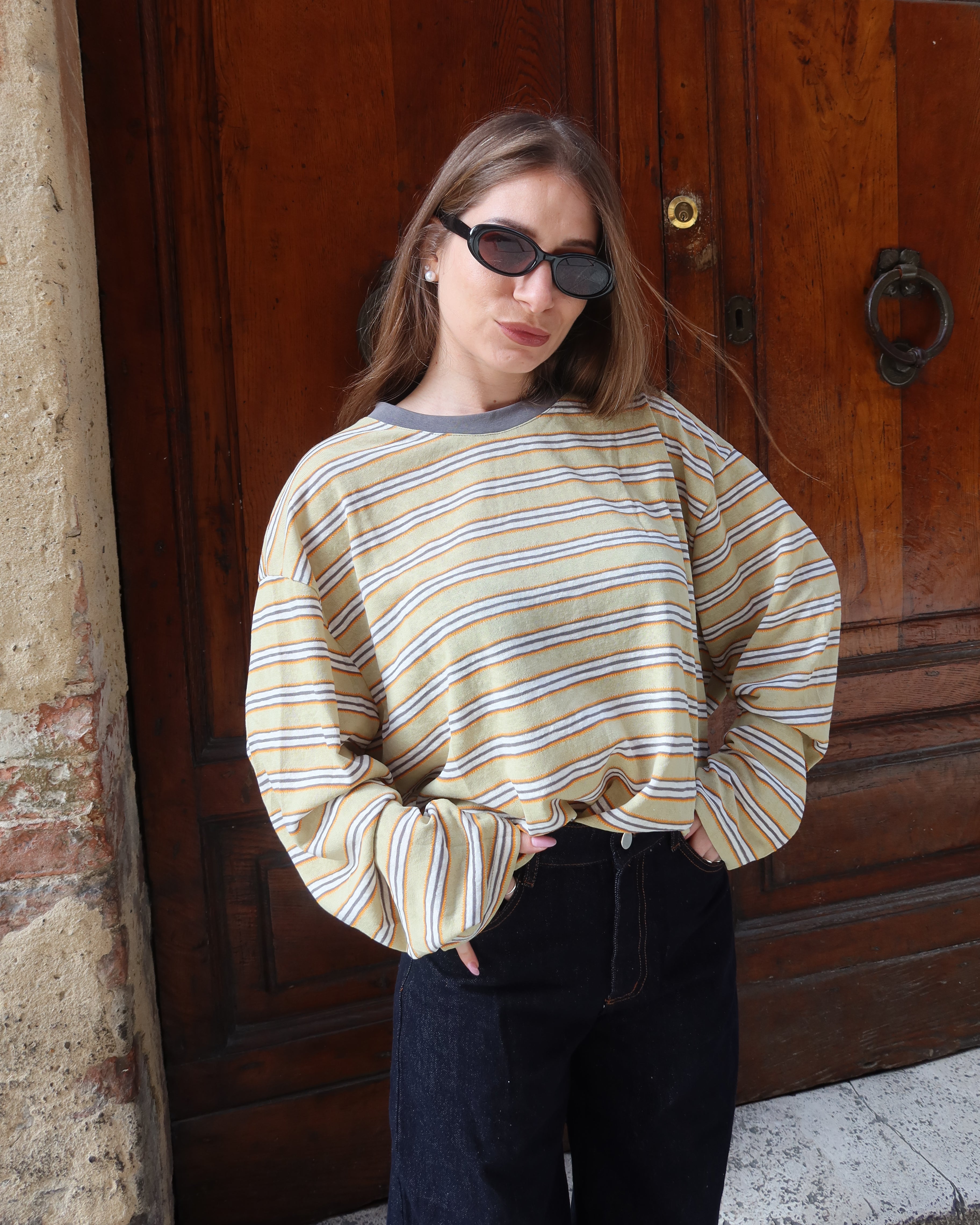 Maglietta fina a righe