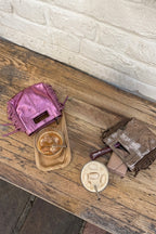 Borsa frange vera pelle laminata