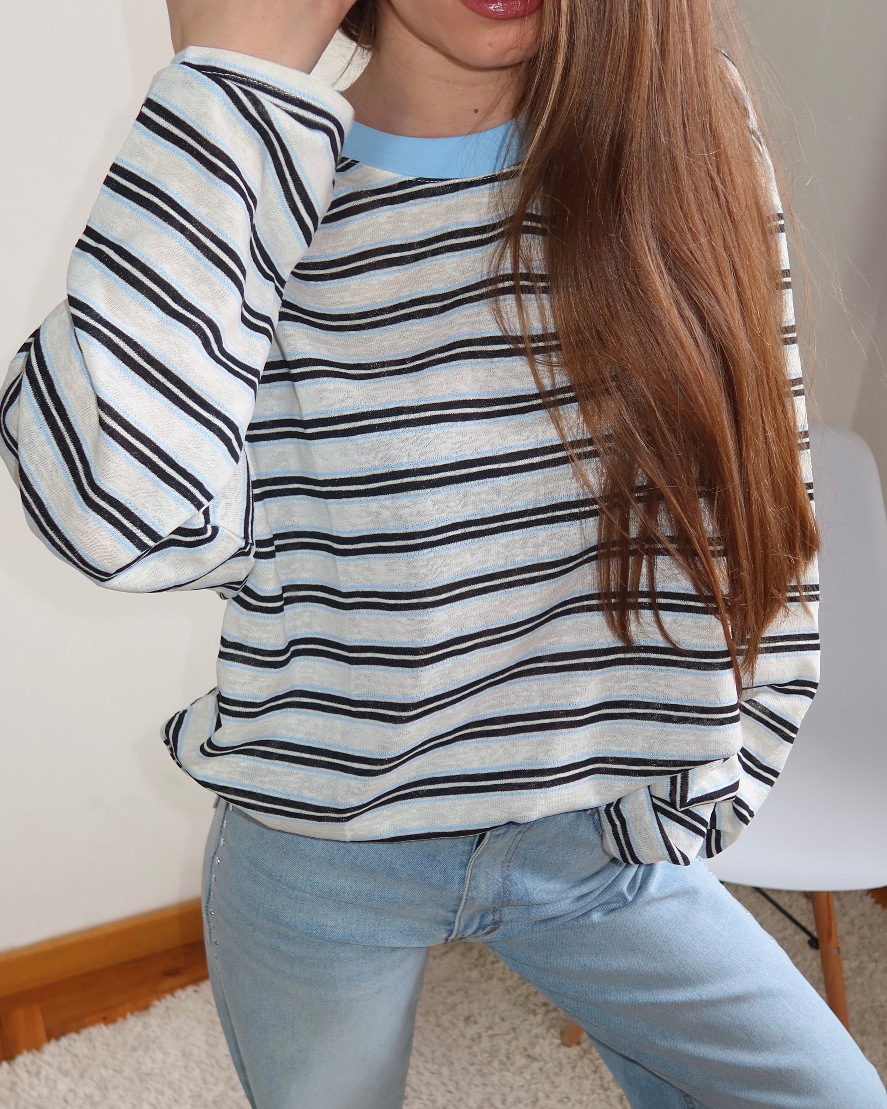 Maglietta fina a righe