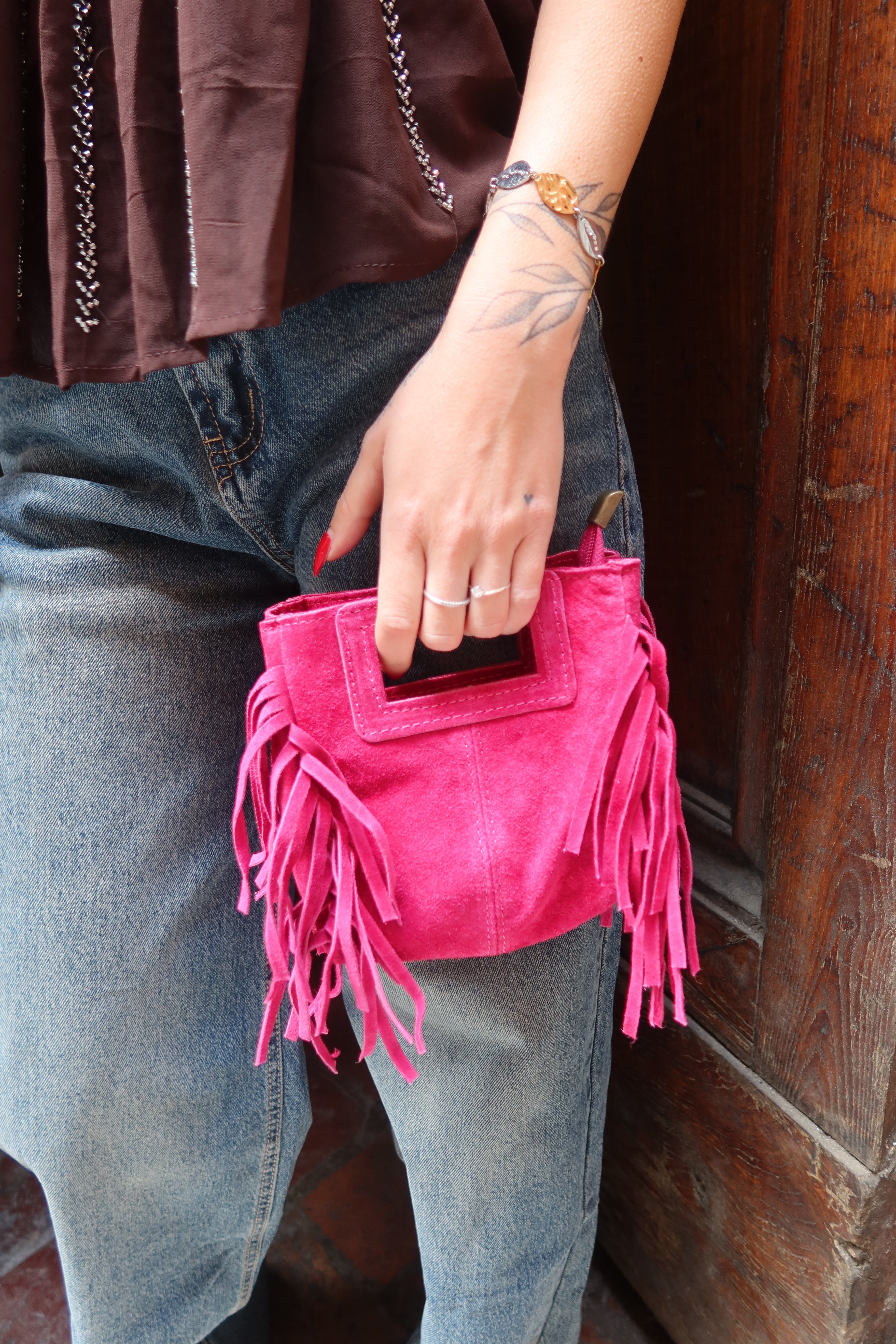 Borsa frange VERA PELLE