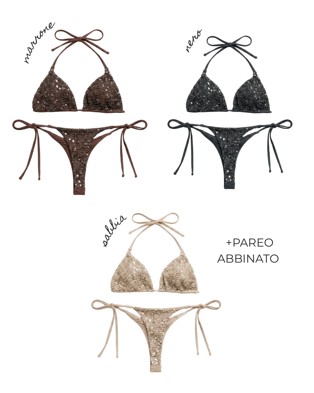 Bikini shiny + pareo