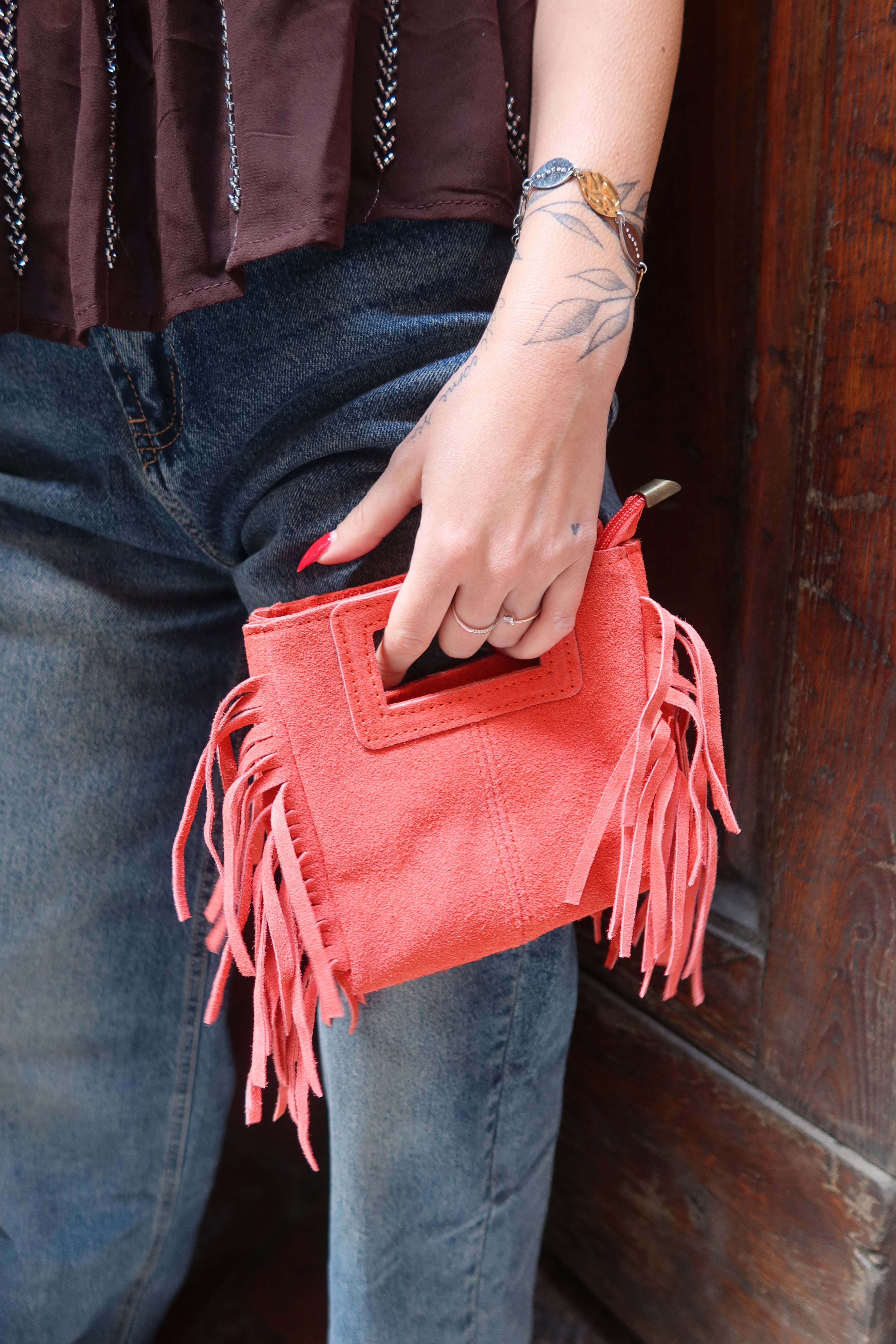 Borsa frange VERA PELLE