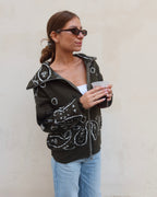 Giacca cardigan bandana con zip