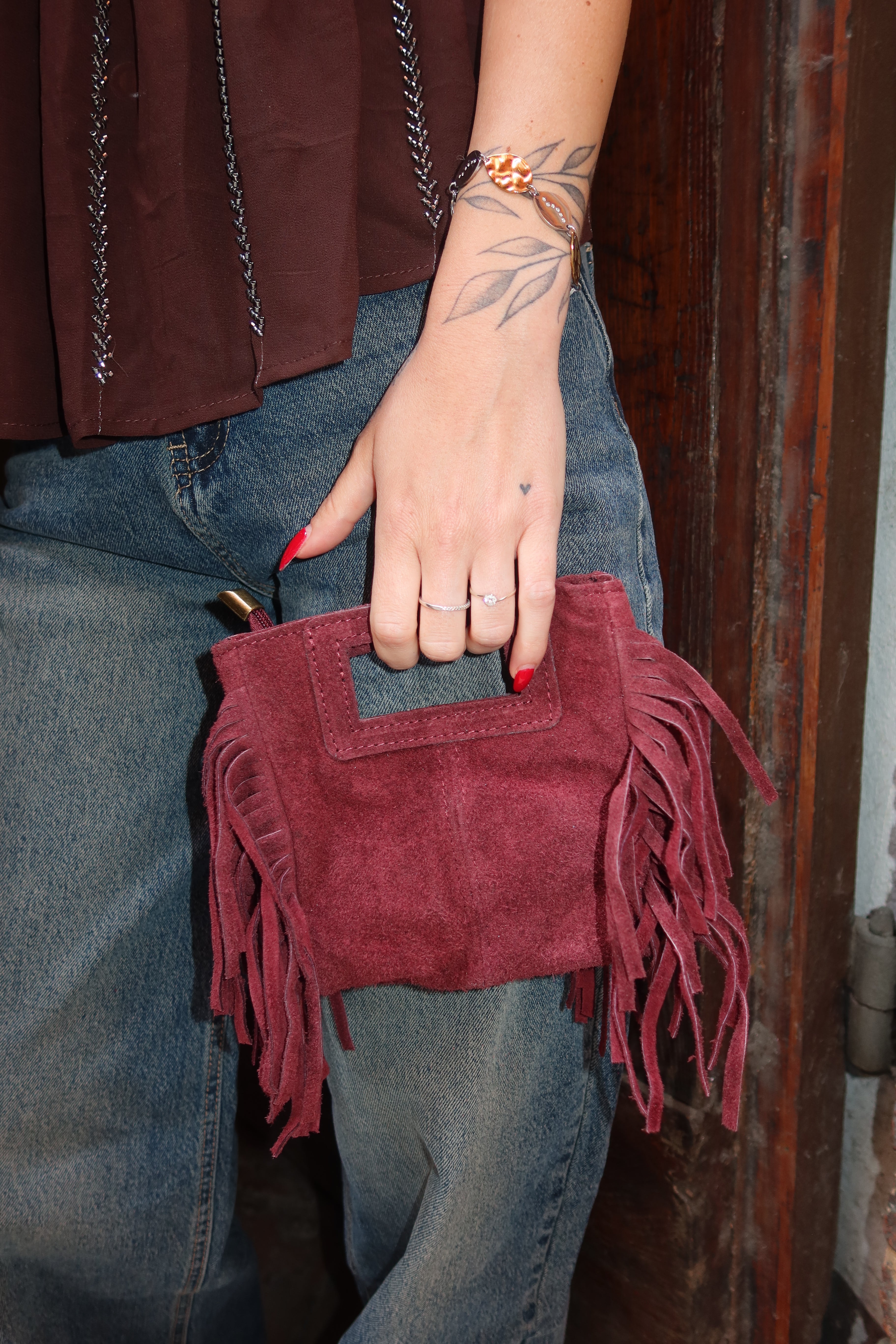 Borsa frange VERA PELLE