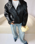 Giacca pelle oversize