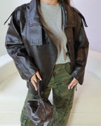 Giacca pelle oversize