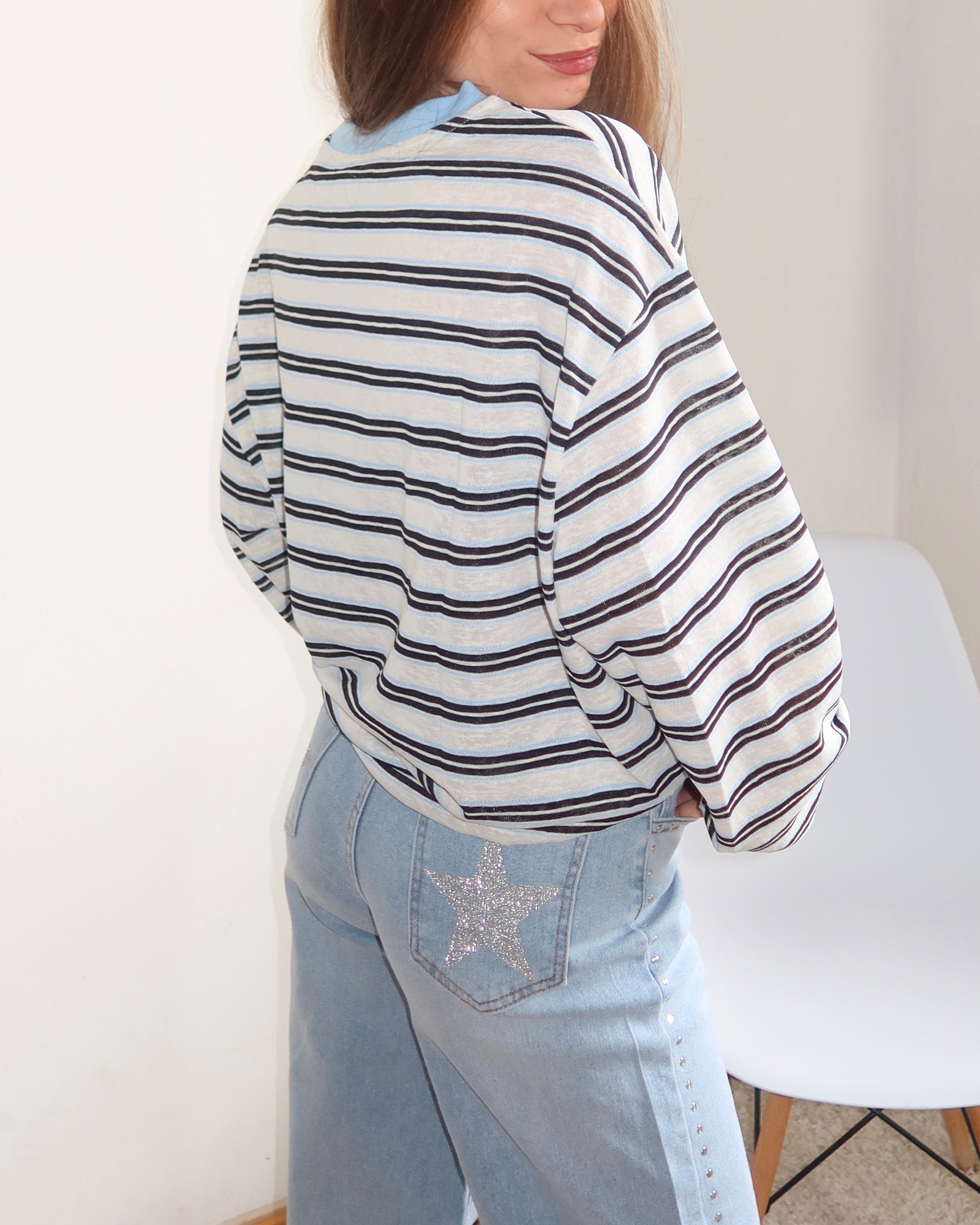 Maglietta fina a righe