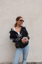 Giacca cardigan bandana con zip