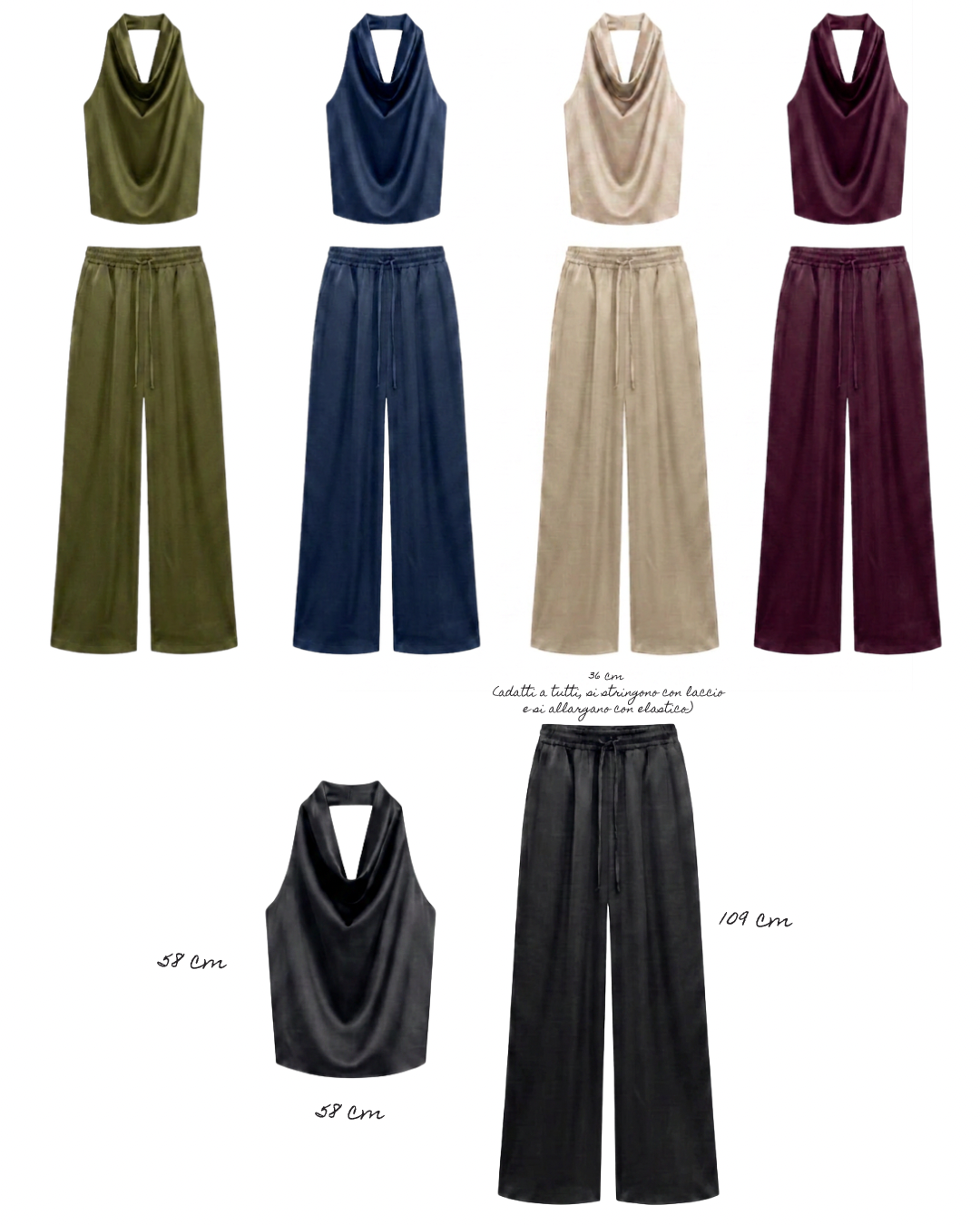 Set satin (top+pantaloni)