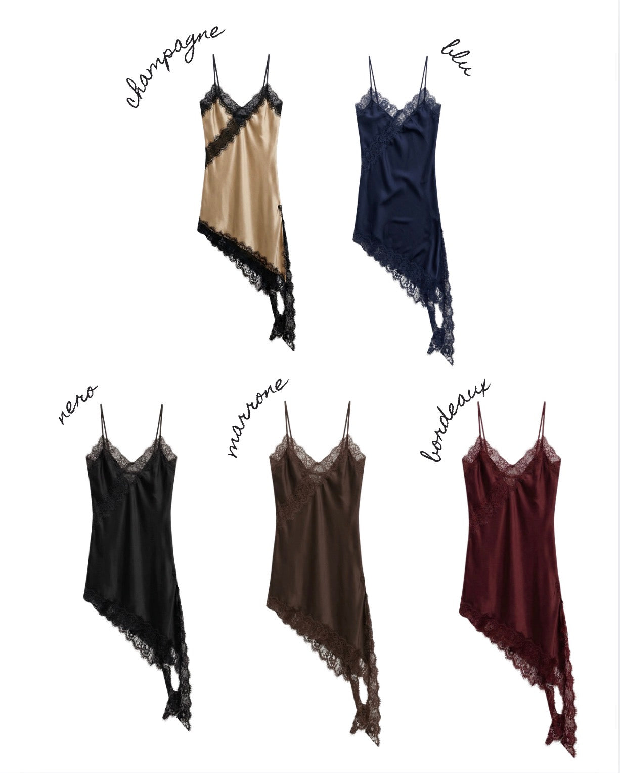 Vestito/top satin e pizzo