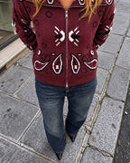 Giacca cardigan bandana con zip