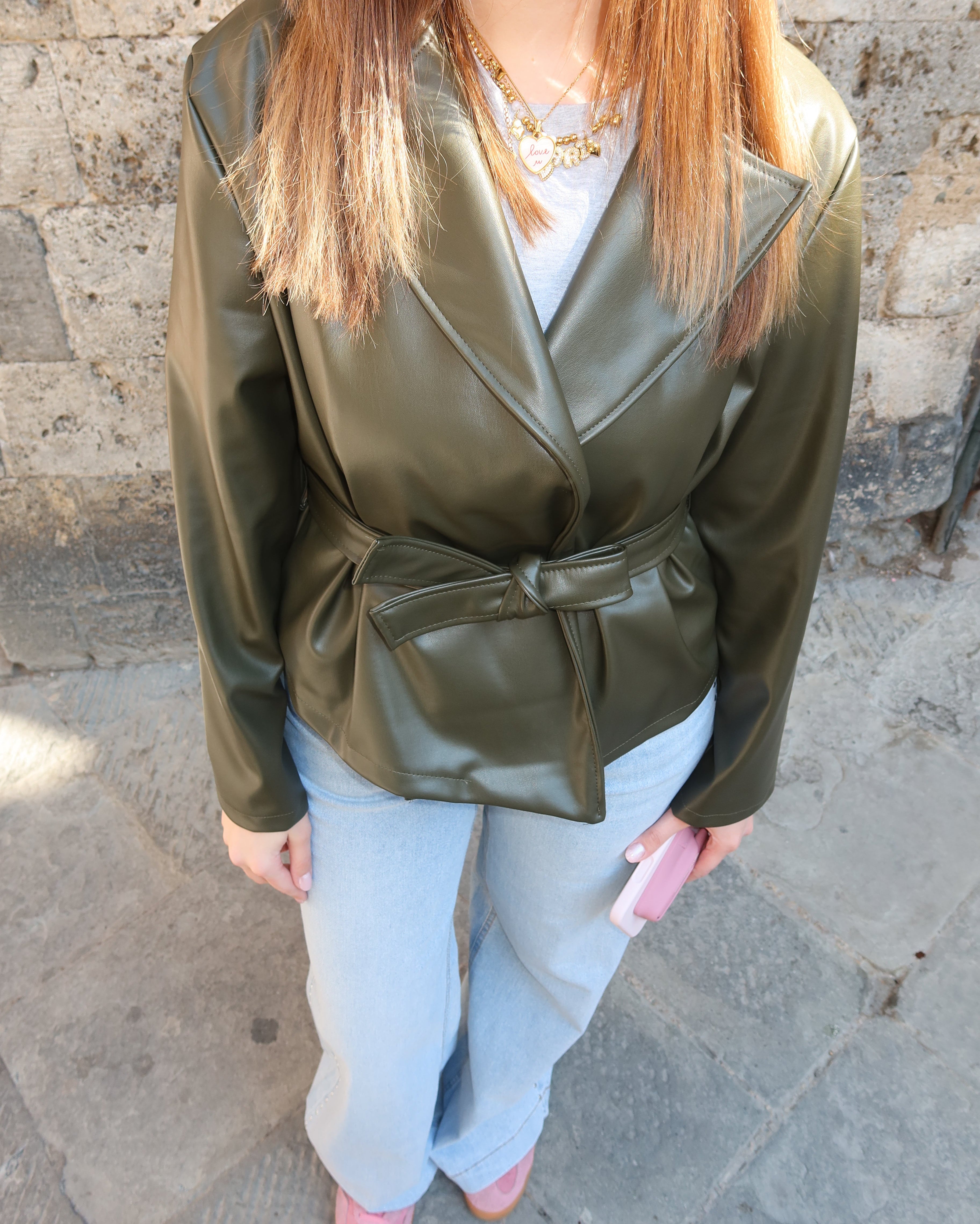 Giacca blazer similpelle