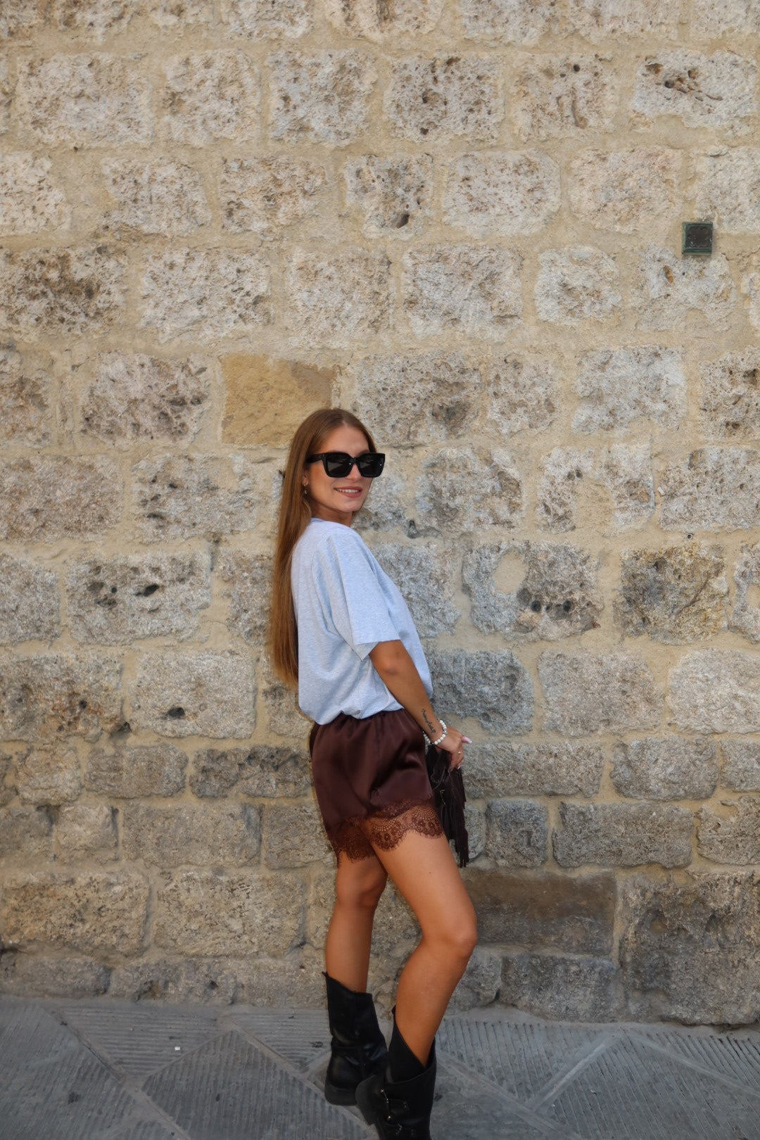 Pantaloncini satin e pizzo