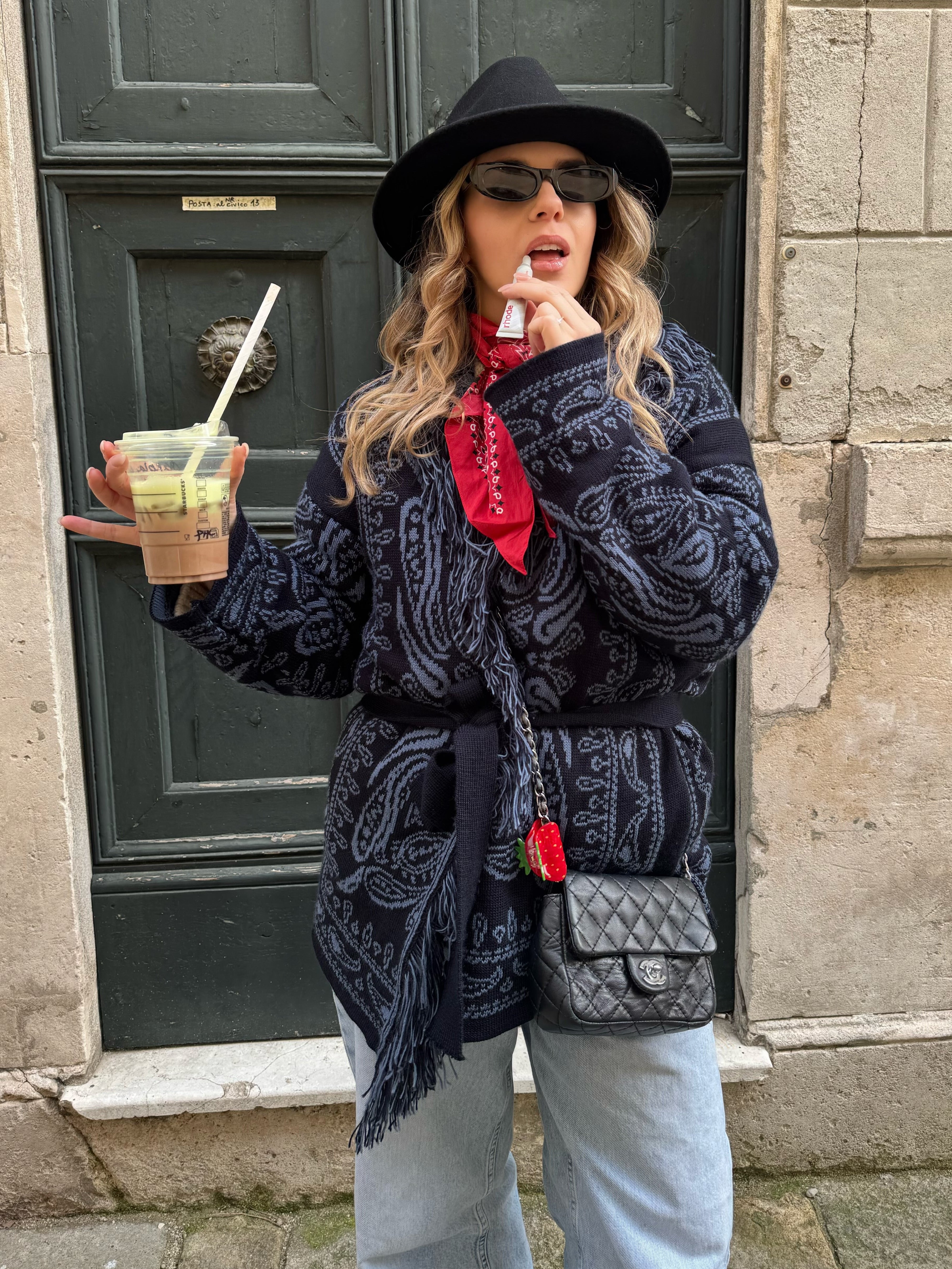 Giacca a cardigan bandana