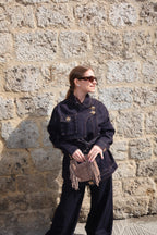 Jeans denim scuro cuore