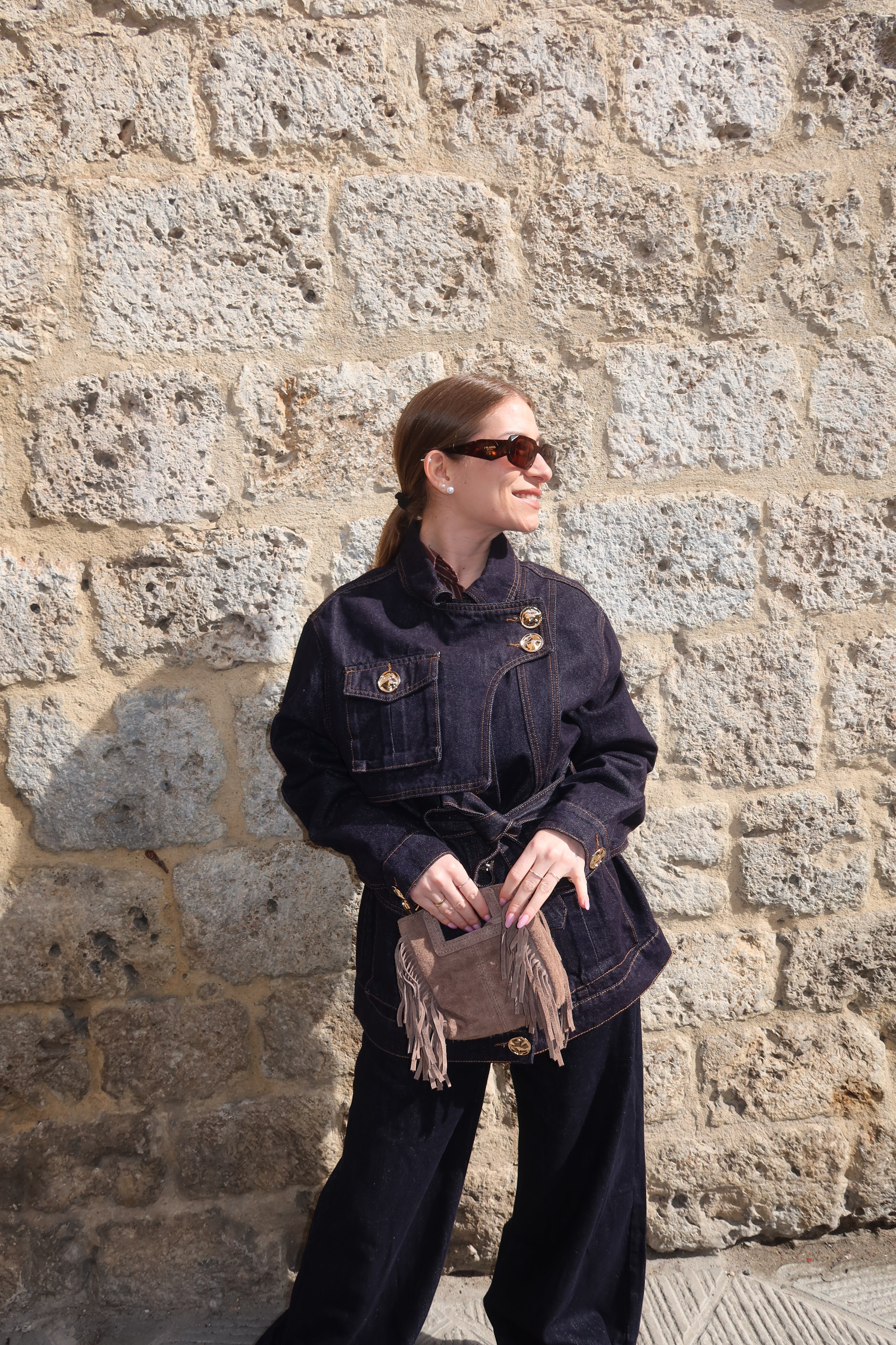 Jeans denim scuro cuore