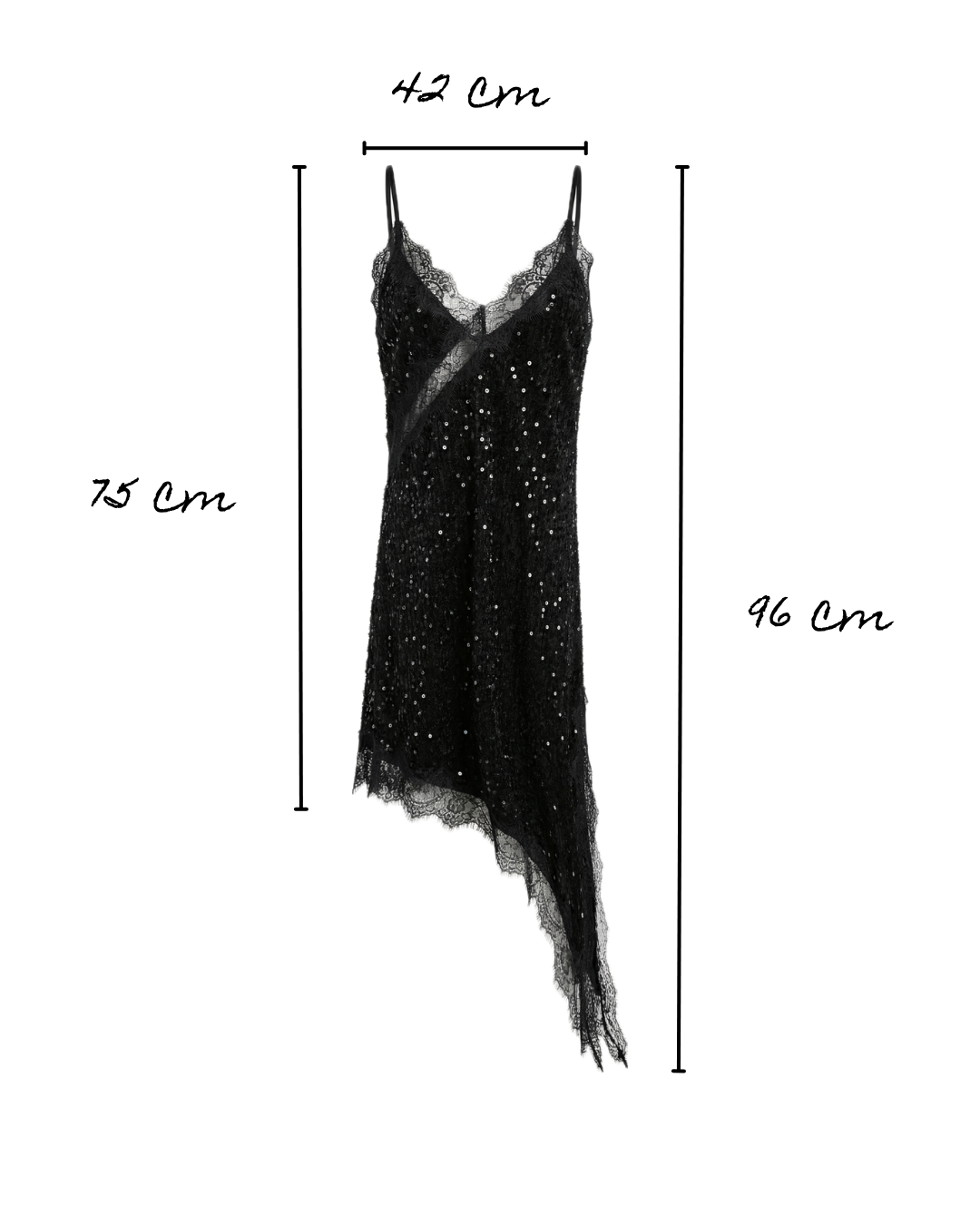 Vestito asimmetrico glitter