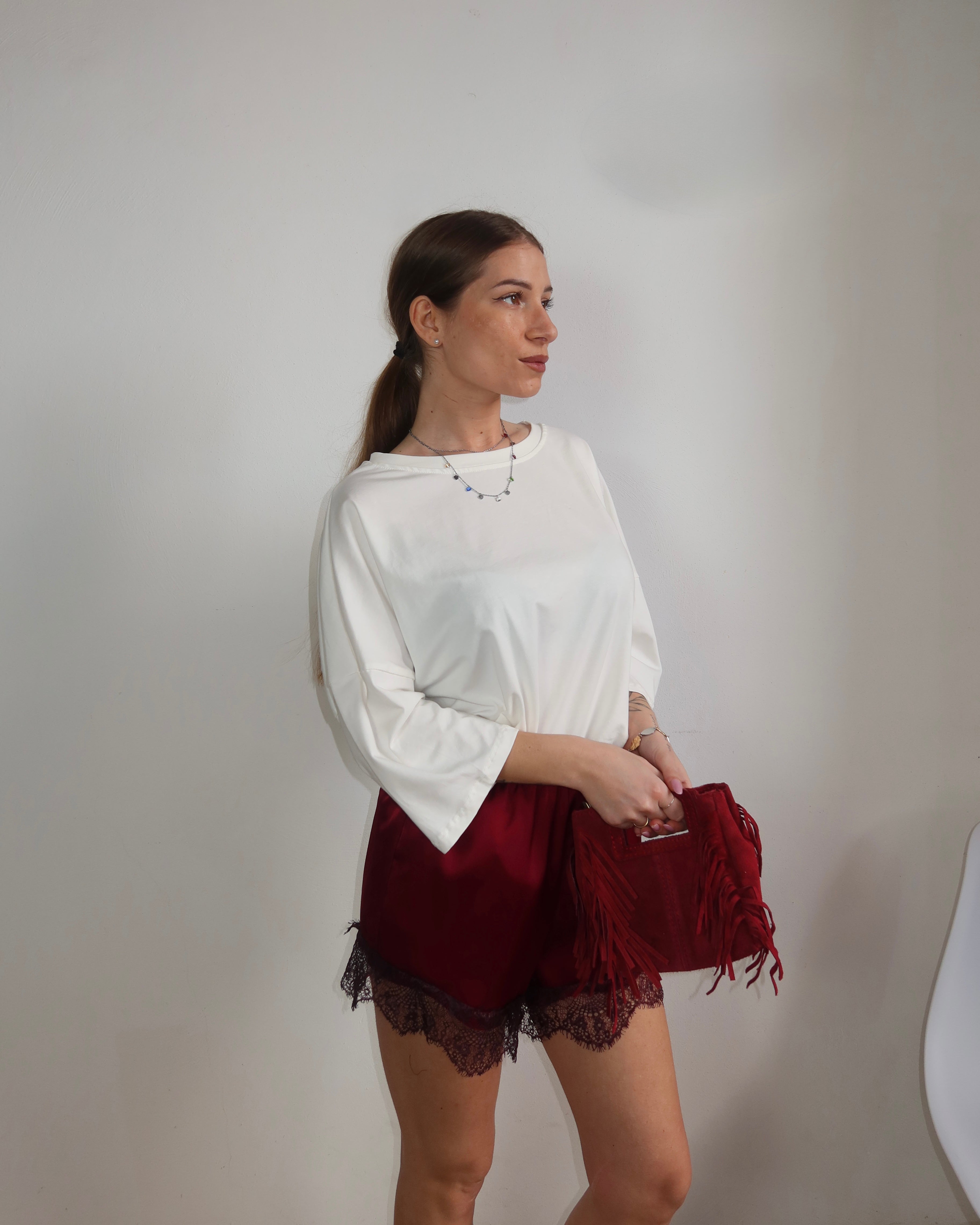 Pantaloncini satin e pizzo