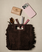 Borsa frange grande vera pelle