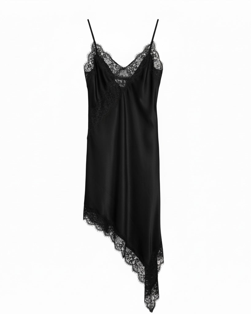 Vestito/top satin e pizzo