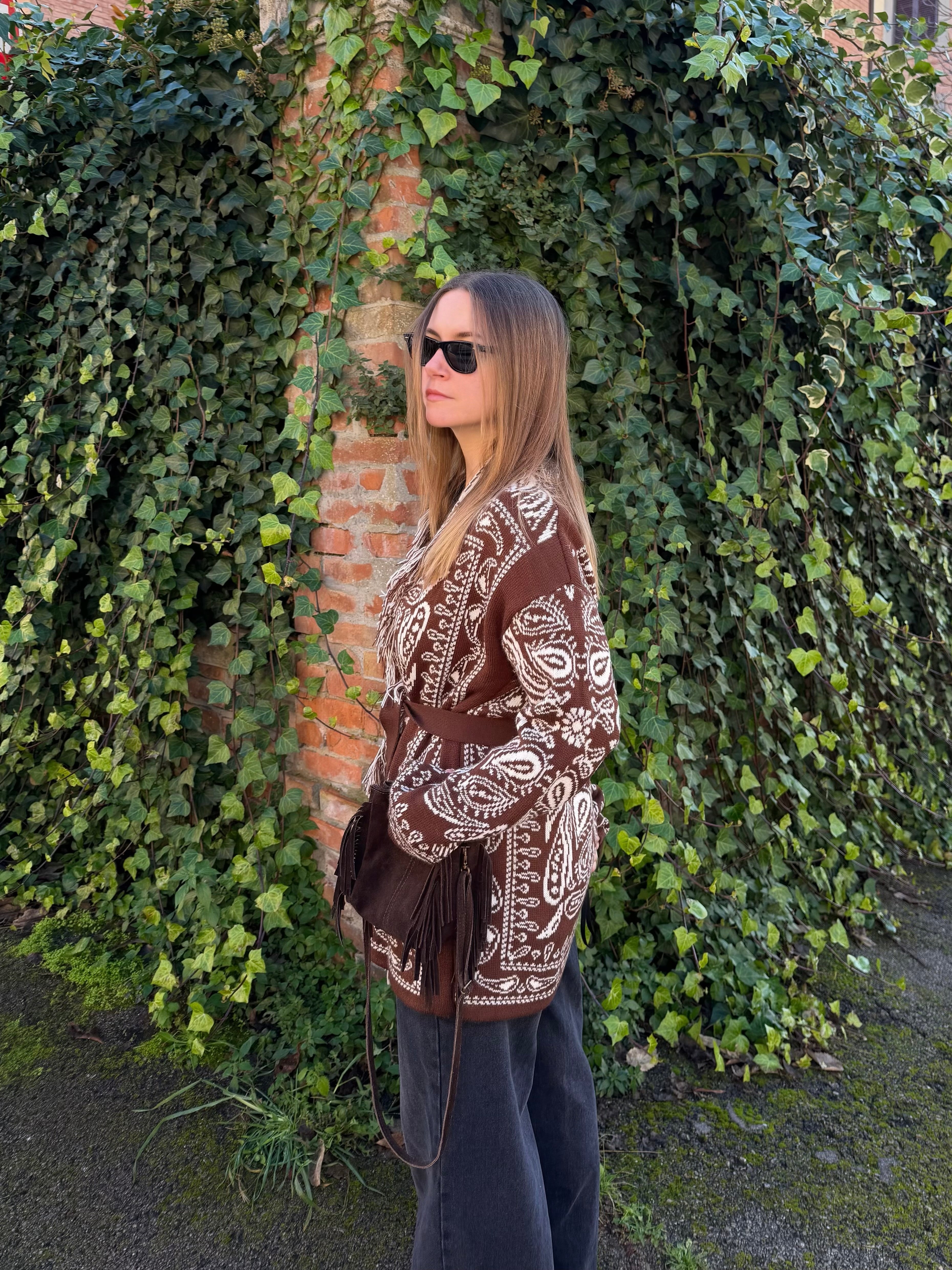 Giacca a cardigan bandana